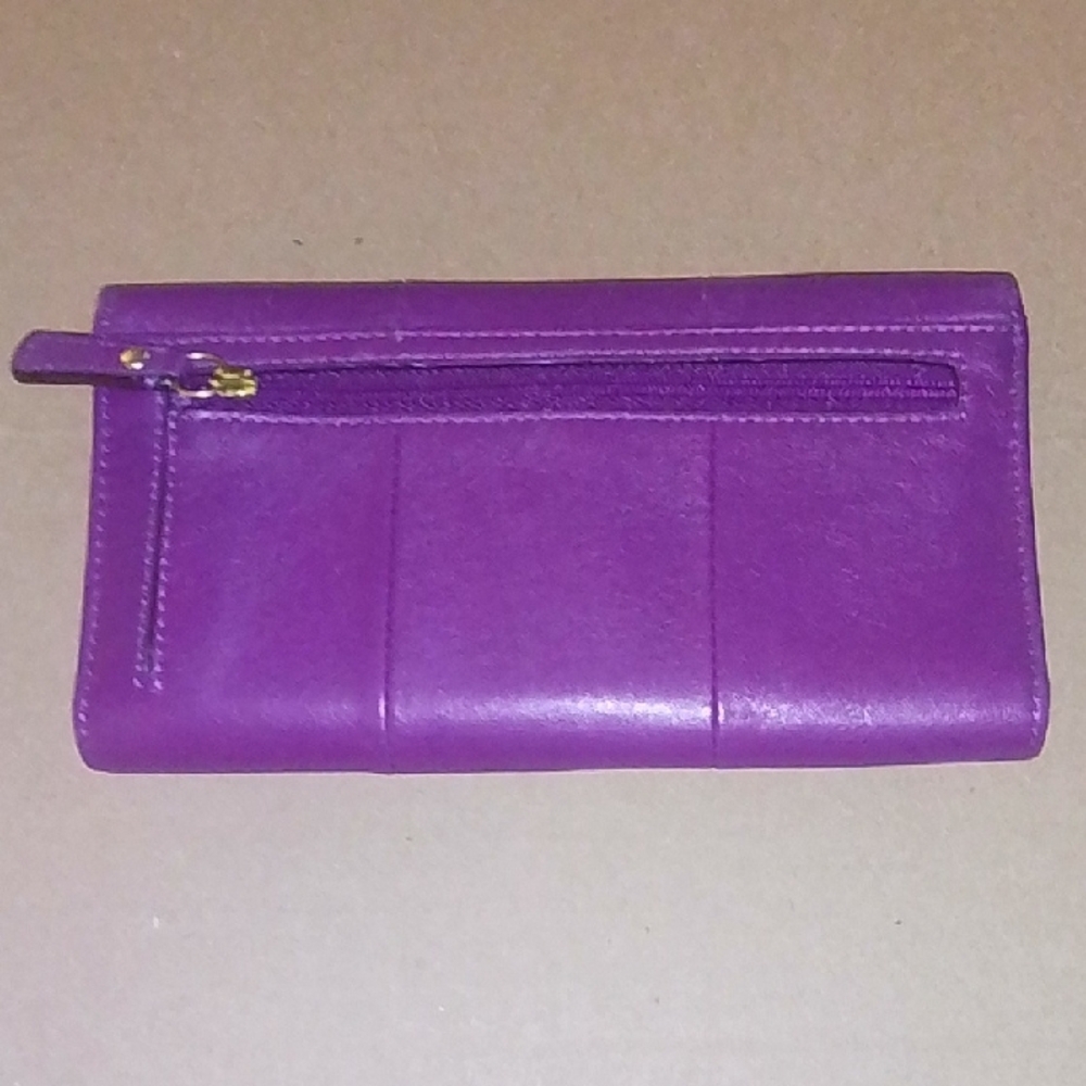 Coach Purple Leather Wallet - Picture 2 of 8